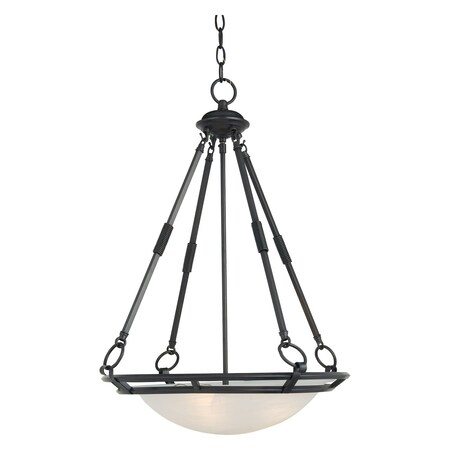 Maxim Four Light Bronze Marble Glass Up Pendant 2672MRBZ